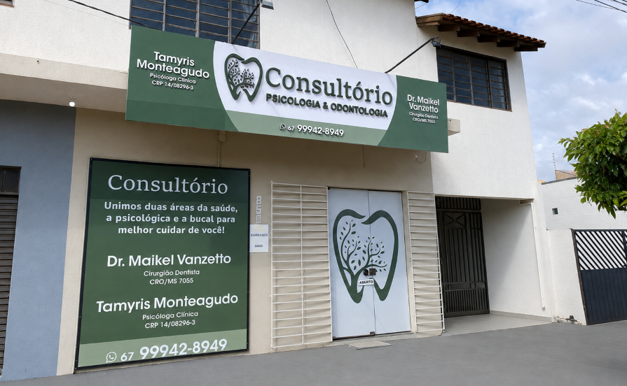 Fachada do consultório PsicOdonto em Dourados